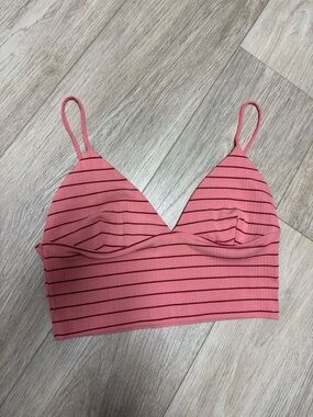 Zara Pink Stripe Crop Top